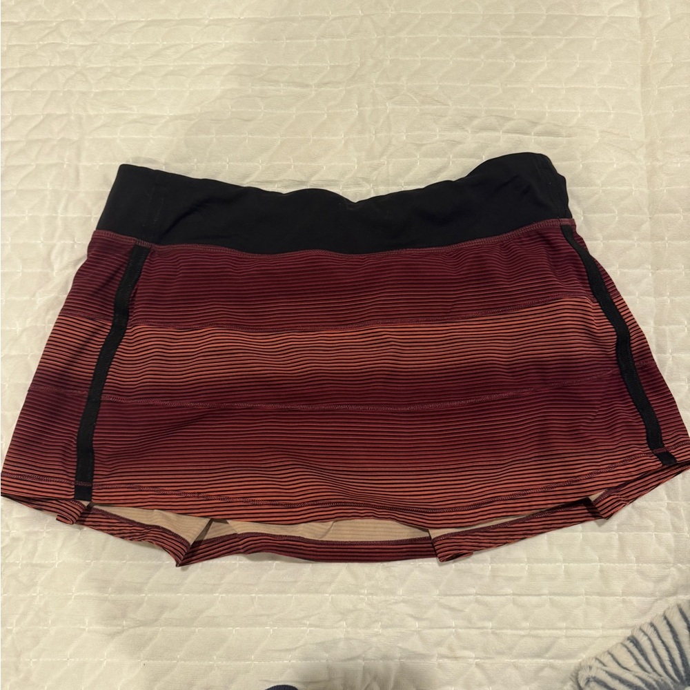 Lemon striped tennis skirt